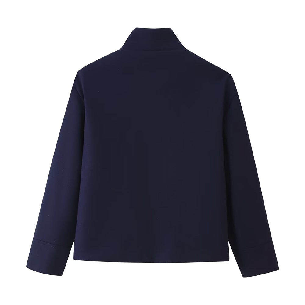 Damen Übergangsjacke mit modernem Reverskragen und eleganten Knopfdetails Heidi-Mode