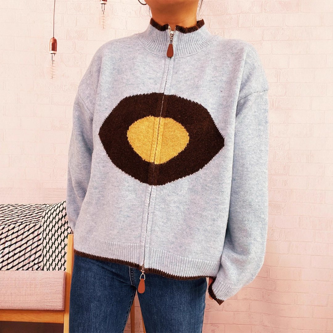 Damen kuscheliger Pullover mit auffälligem Design Heidi-Mode