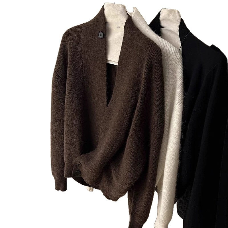 Damen Modischer Strickcardigan mit angesagtem Revers Heidi-Mode