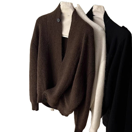 Damen Modischer Strickcardigan mit angesagtem Revers Heidi-Mode