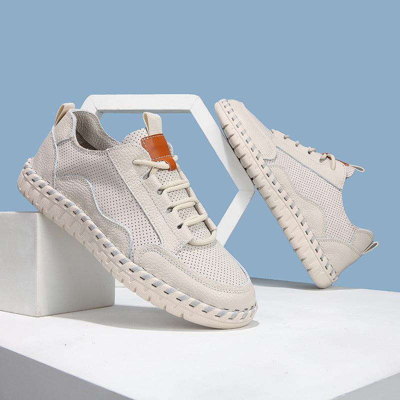 Herren Atmungsaktive Leder Sneaker Heidi-Mode