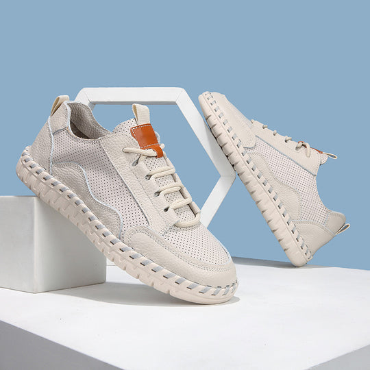 Herren Atmungsaktive Leder Sneaker Heidi-Mode