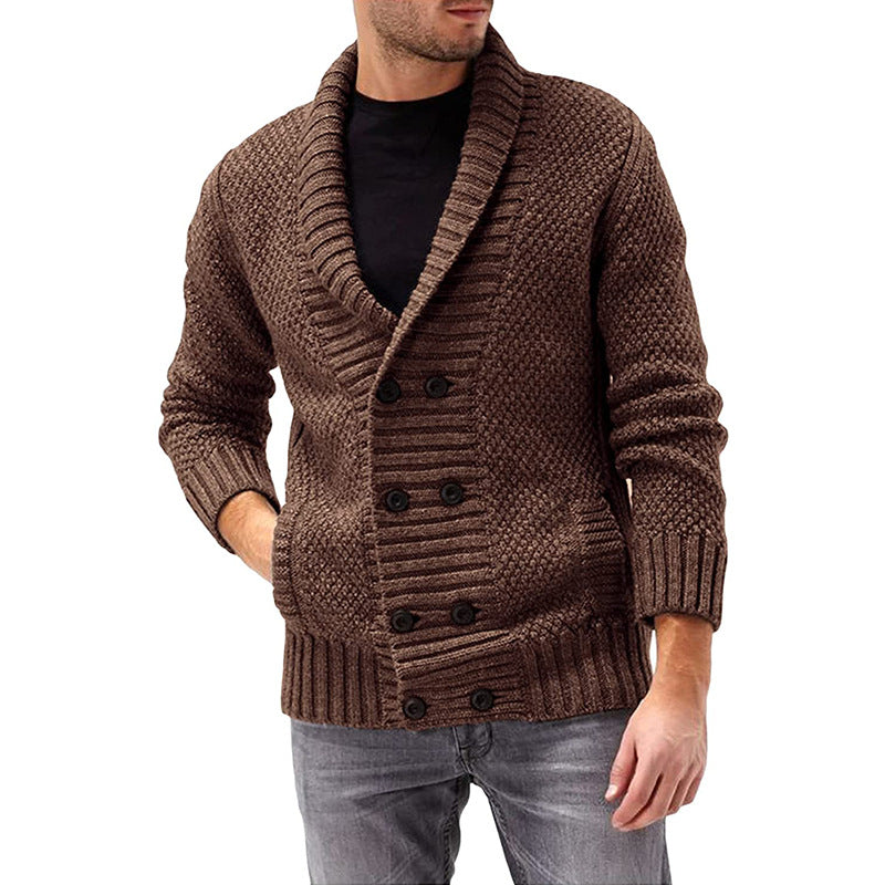 Herren Strickjacke mit doppelter Knopfleiste und modernem Strukturdesign Heidi-Mode