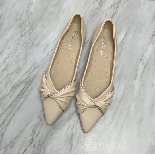 Damen Elegante Ballerinas mit dekorativem Knoten und gepolsterter Innensohle Heidi-Mode