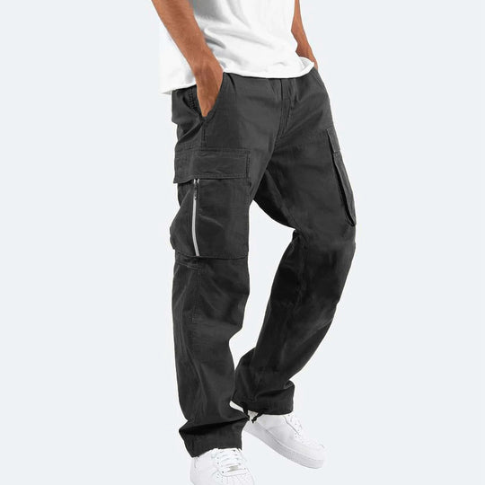 Herren robuste Cargo-Jeans mit seitlichen Reißverschlusstaschen Heidi-Mode