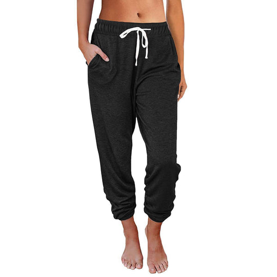Damen bequeme Sweatpants mit Kordelzug und praktischen Taschen Heidi-Mode