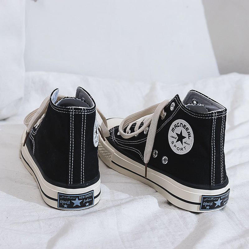 Damen Hohe Sneaker im klassischen Canvas-Stil mit verstärktem Sohlenprofil und atmungsaktiver Innenausstattung Heidi-Mode