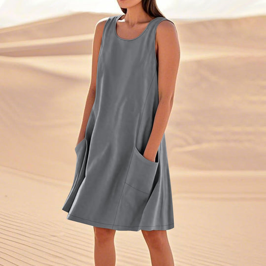 Damen Freizeit Ärmelloses Shift-Kleid Heidi-Mode