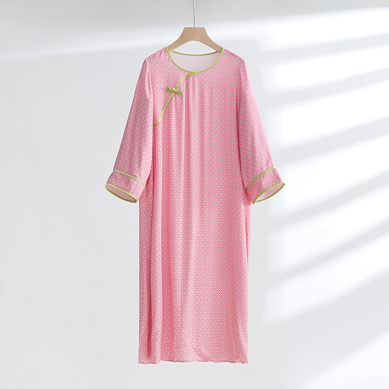 Damen Nachthemd mit elegantem Design und verspielten Akzenten Heidi-Mode
