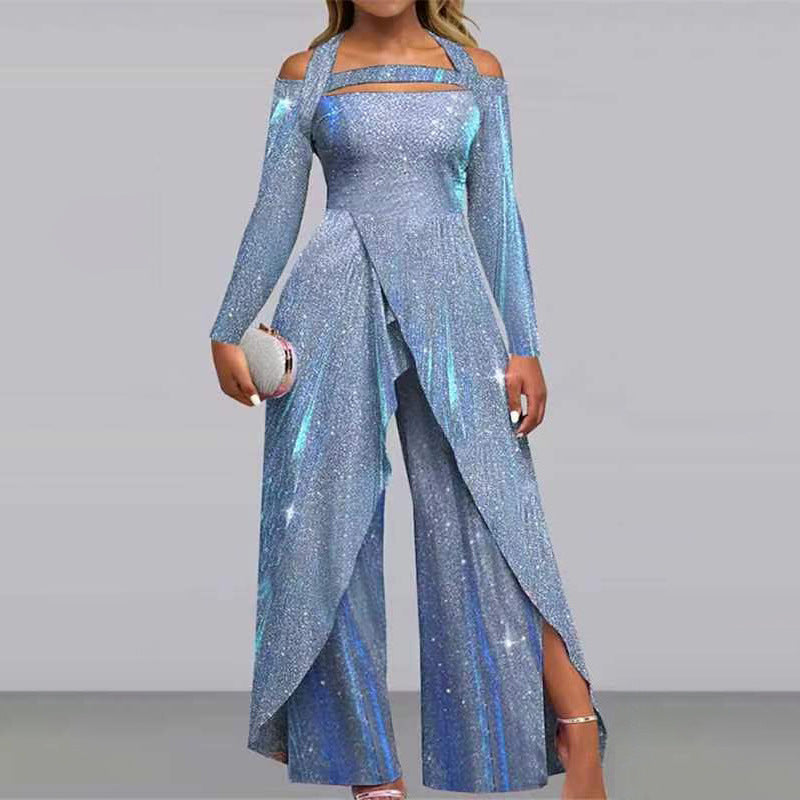 Damen Glamouröses Funktionsjumpsuit mit schimmerndem Effekt und elegantem Design Heidi-Mode