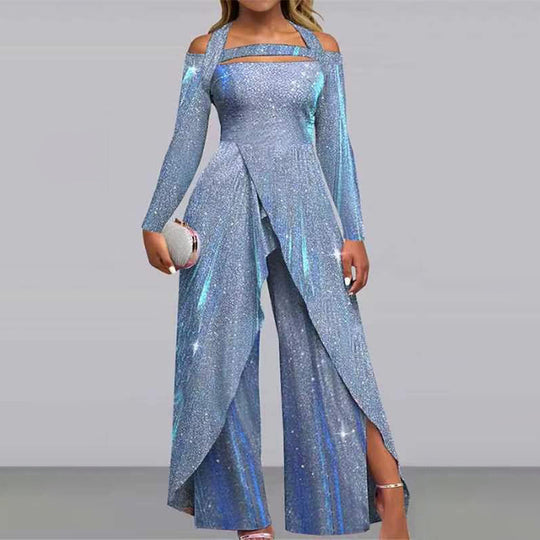 Damen Glamouröses Funktionsjumpsuit mit schimmerndem Effekt und elegantem Design Heidi-Mode
