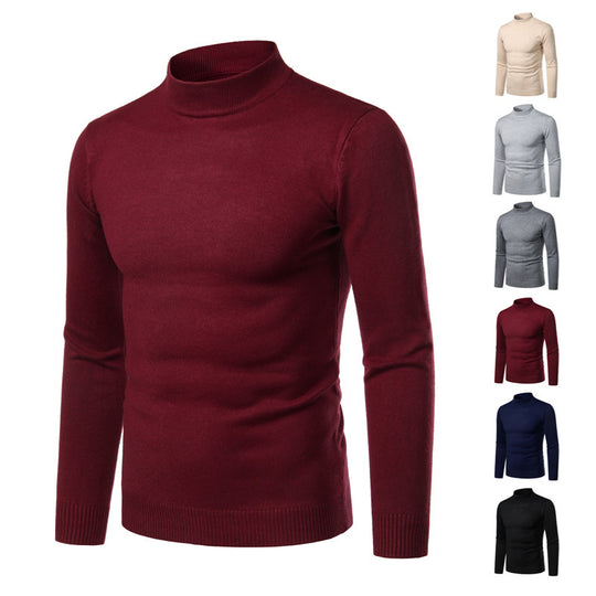 Herren warme Rollkragenpullover aus feinem Strickmaterial Heidi-Mode