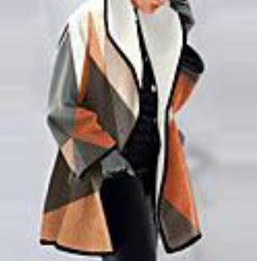 Damen modischer Karomantel mit oversized Schnitt und luxuriöser Textur Heidi-Mode