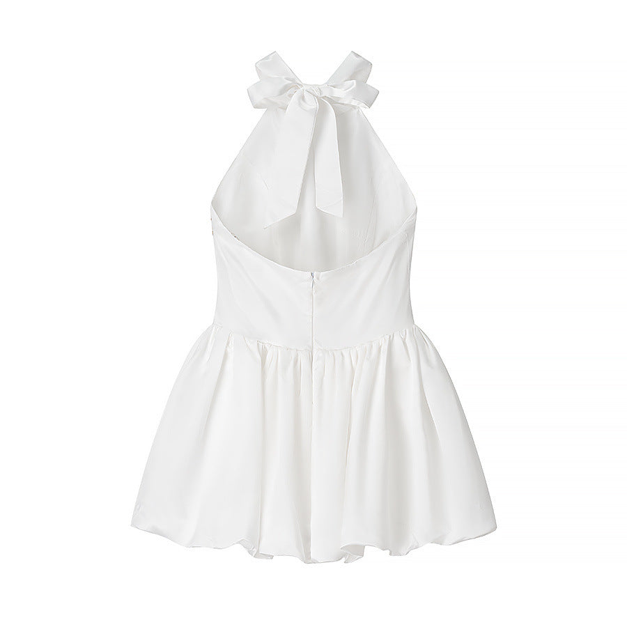 Damen Ballettkleid mit offenem Rücken und schwingendem Rock Heidi-Mode