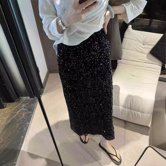 Heidi-Mode | Elegante Schlitzelastische Gerade Lange Rock