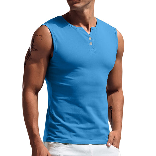 Herren Tanktop mit ausgewogenem Schnitt und praktischen Druckknöpfen Heidi-Mode