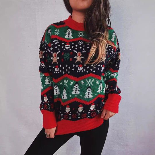 Damen Weihnachts-Pullover mit festlichem Design und verspielten Motiven Heidi-Mode