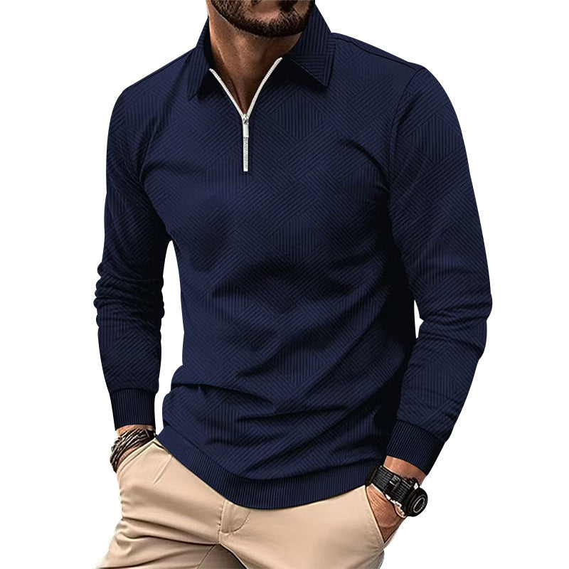 Herren hochwertiger Strickpullover mit Stehkragen und modischem Reißverschluss Heidi-Mode