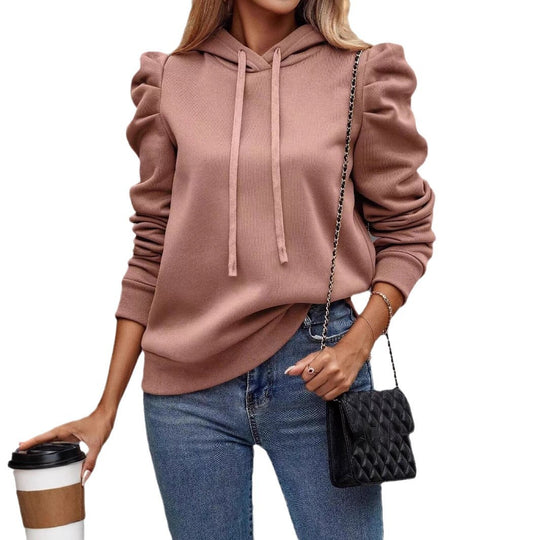 Damen modischer Kapuzenpullover mit voluminösen Ärmeln und lässigem Schnitt Heidi-Mode