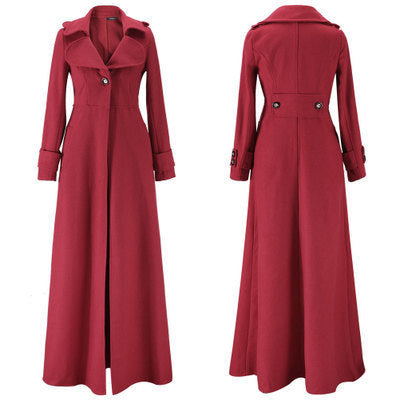 Damen Eleganter Langmantel mit klassischem Revers und modernen Akzenten Heidi-Mode