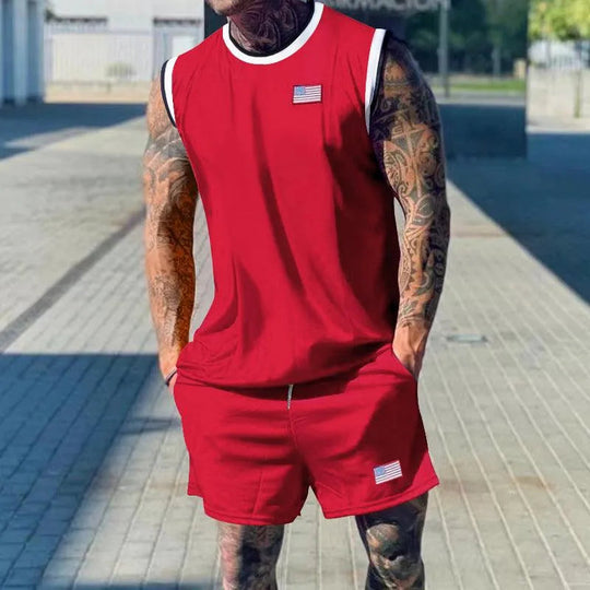 Heidi-Mode | Set von lässigen Sportshorts und Kurzarmshirts für Herren