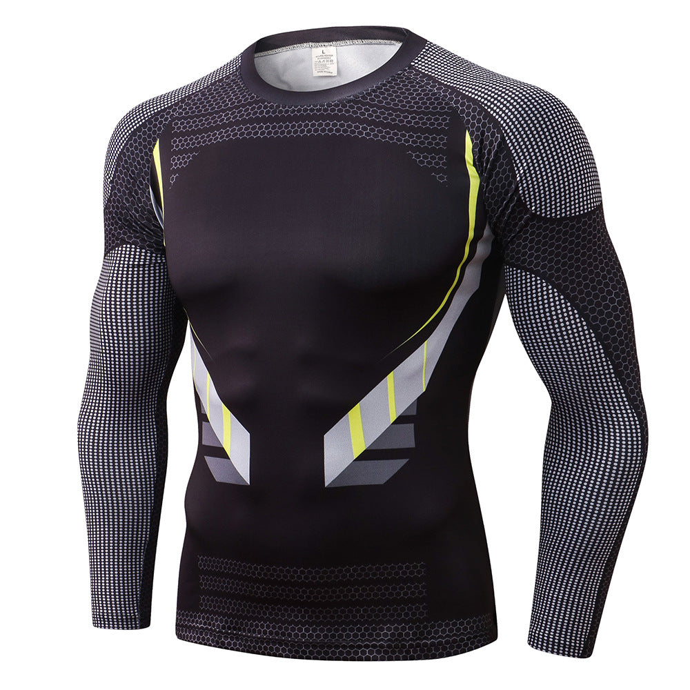 Herren Langarm Kompressionsshirt mit hochgradiger Atmungsaktivität und ergonomischem Design Heidi-Mode