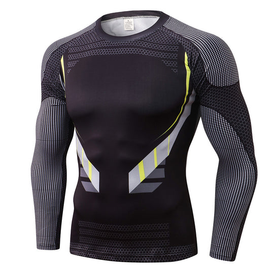Herren Langarm Kompressionsshirt mit hochgradiger Atmungsaktivität und ergonomischem Design Heidi-Mode