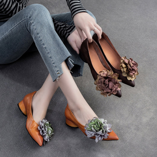 Damen elegante Pumps mit floralen Akzenten Heidi-Mode