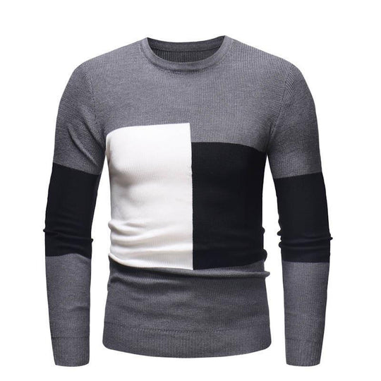 Herren Designer Pullover mit modernem Blockmuster Heidi-Mode
