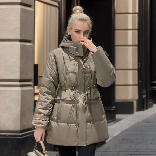 Damen warme Winterjacke mit praktischer Kapuze Heidi-Mode