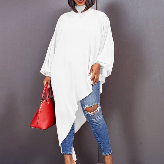 Heidi-Mode | Damen Oversized Parka mit Lockeren Ärmeln und Asymmetrischem Saum