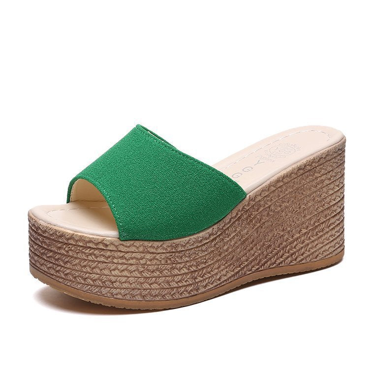 Damen Wedge-Pantoletten mit weichem Obermaterial und bequemer Sohle Heidi-Mode