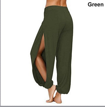 Damen Luftige Haremshose mit Seitenschlitzen Heidi-Mode