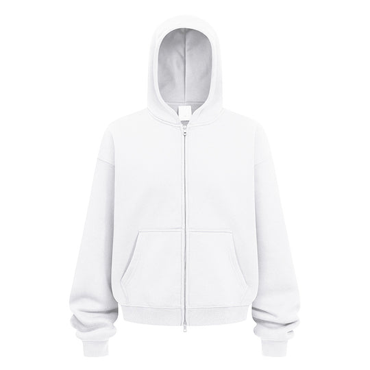 Damen entspannte Kapuzenjacke aus weichem Sweatmaterial mit praktischen Seitentaschen Heidi-Mode