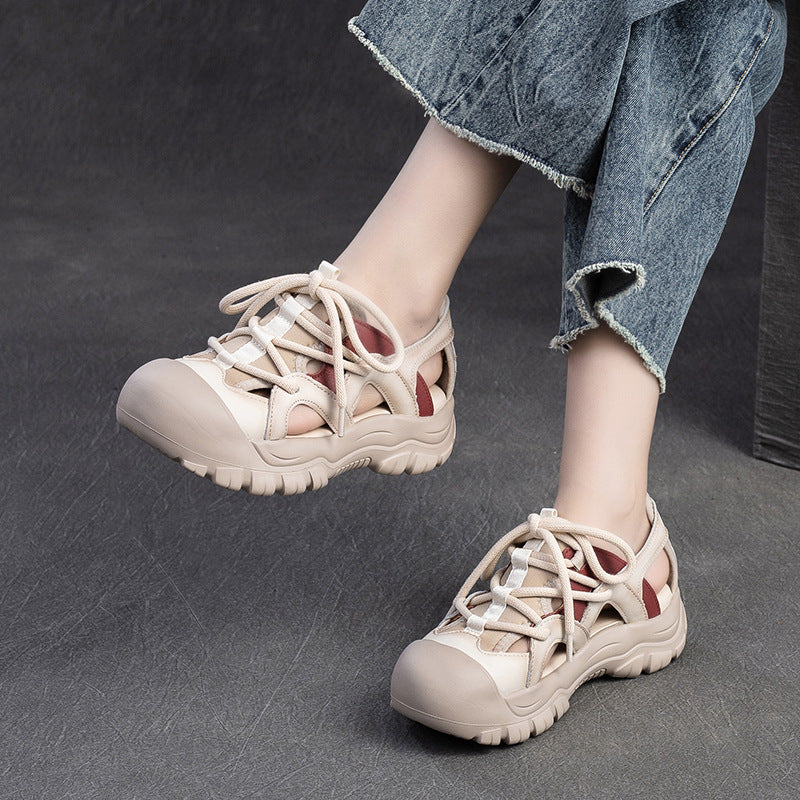 Frau Outdoor Freizeit-Sandalen mit atmungsaktiven Mesh-Einsätzen und rutschfester Sohle Heidi-Mode