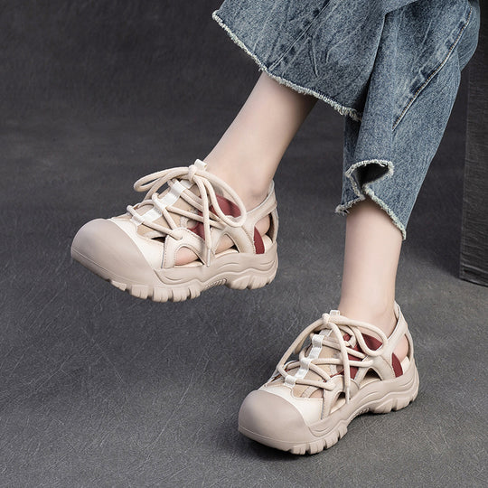 Frau Outdoor Freizeit-Sandalen mit atmungsaktiven Mesh-Einsätzen und rutschfester Sohle Heidi-Mode