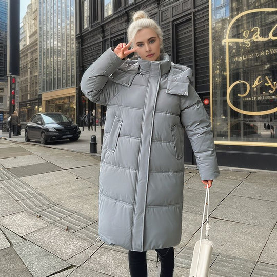 Damen langärmliger Puffer-Mantel mit isolierender Fütterung und verstellbarer Kapuze Heidi-Mode