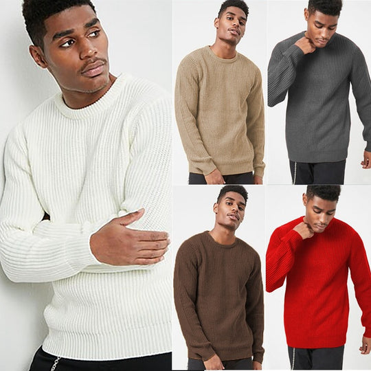 Herren Grobstrickpullover mit strukturiertem Rippdesign und lässiger Passform Heidi-Mode