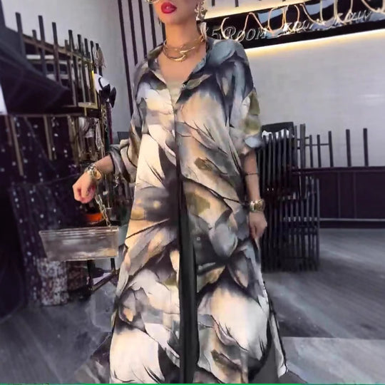 Damen modisches Longshirt mit floralem Druck und lässigem Schnitt Heidi-Mode