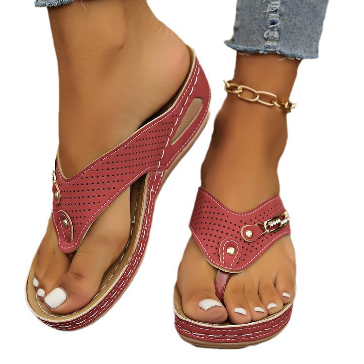 Damen Komfort Sandalen mit anatomischem Fußbett und luftdurchlässigem Obermaterial Heidi-Mode