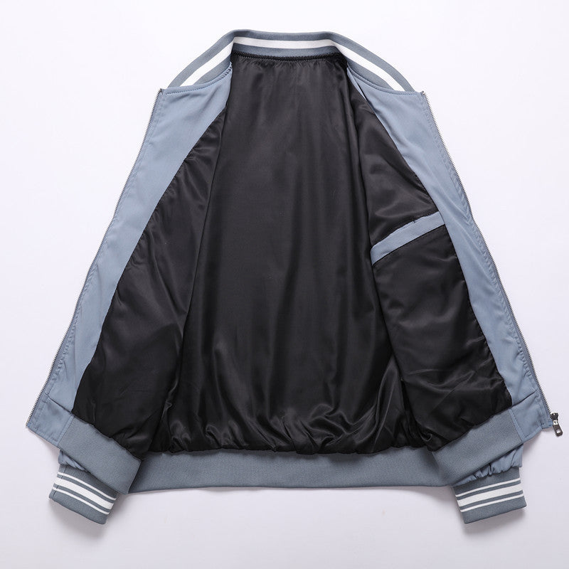 Herren sportliche Bomberjacke im College-Stil mit elastischen Bündchen Heidi-Mode