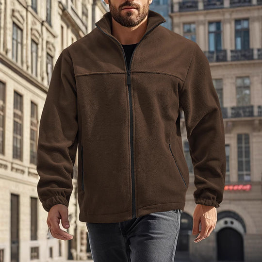 Herren Fleecejacke mit hohem Kragen Heidi-Mode