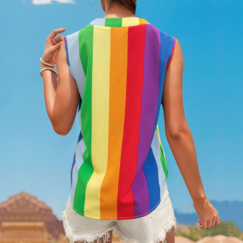 Damen ärmelloses Farbverlauf Oberteil Heidi-Mode