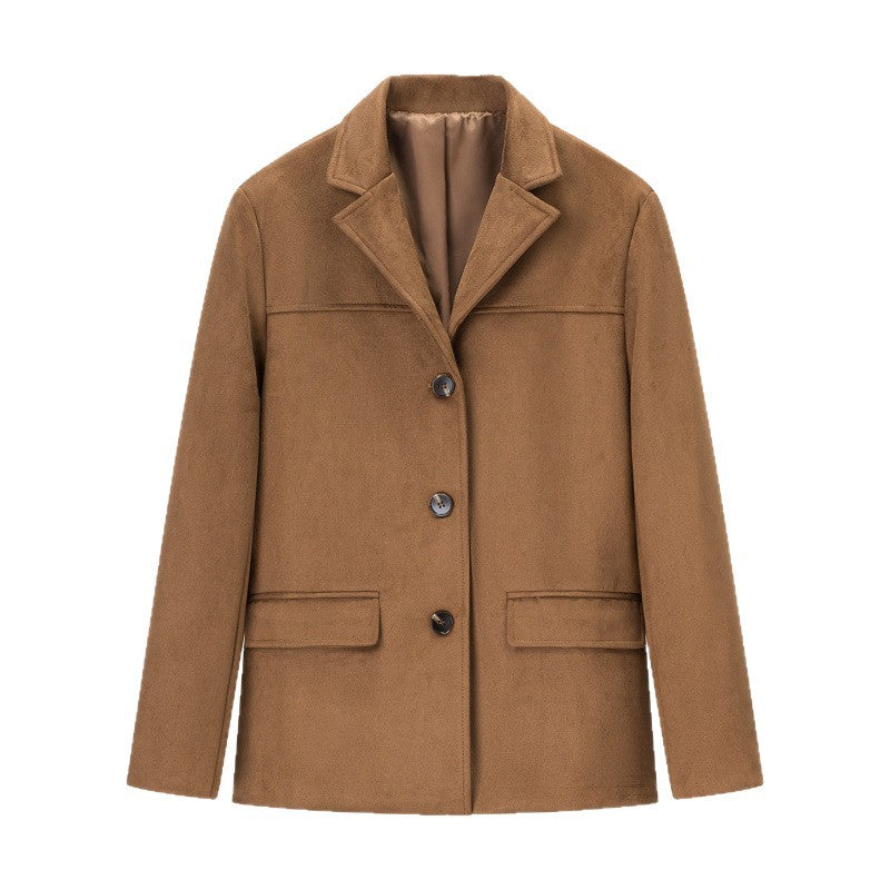 Damen klassische Blazerjacke aus weichem Material mit aufgesetzten Taschen Heidi-Mode