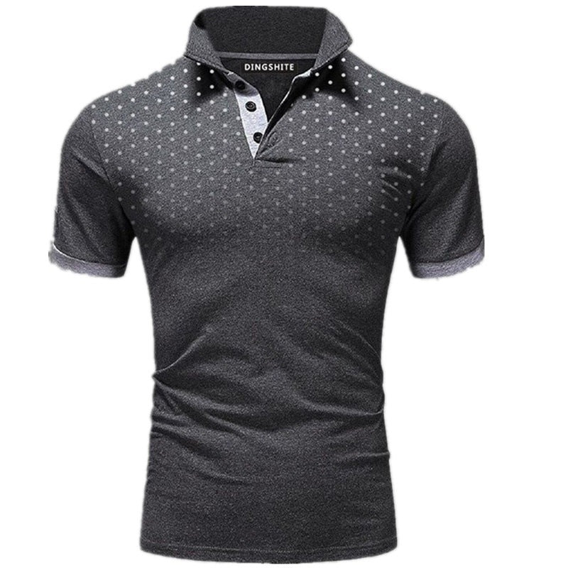 Herren Poloshirt mit modernen Punktdesign und atmungsaktiven Eigenschaften Heidi-Mode