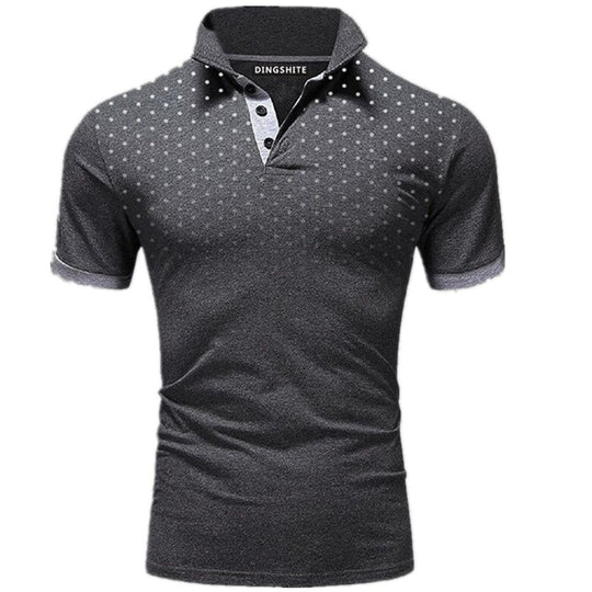 Herren Poloshirt mit modernen Punktdesign und atmungsaktiven Eigenschaften Heidi-Mode