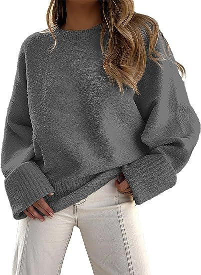 Damen gemütlicher Oversized Pullover mit strukturiertem Fleece Heidi-Mode
