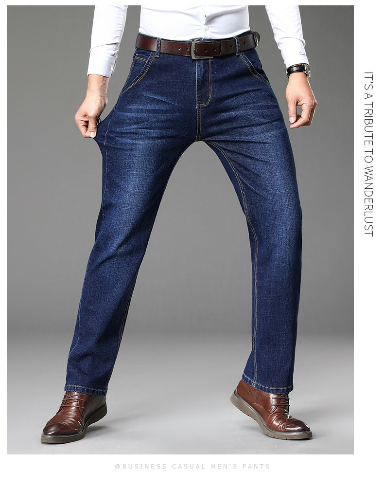 Herren klassische Jeans im lässigen Business-Stil mit besonders bequemer Passform Heidi-Mode