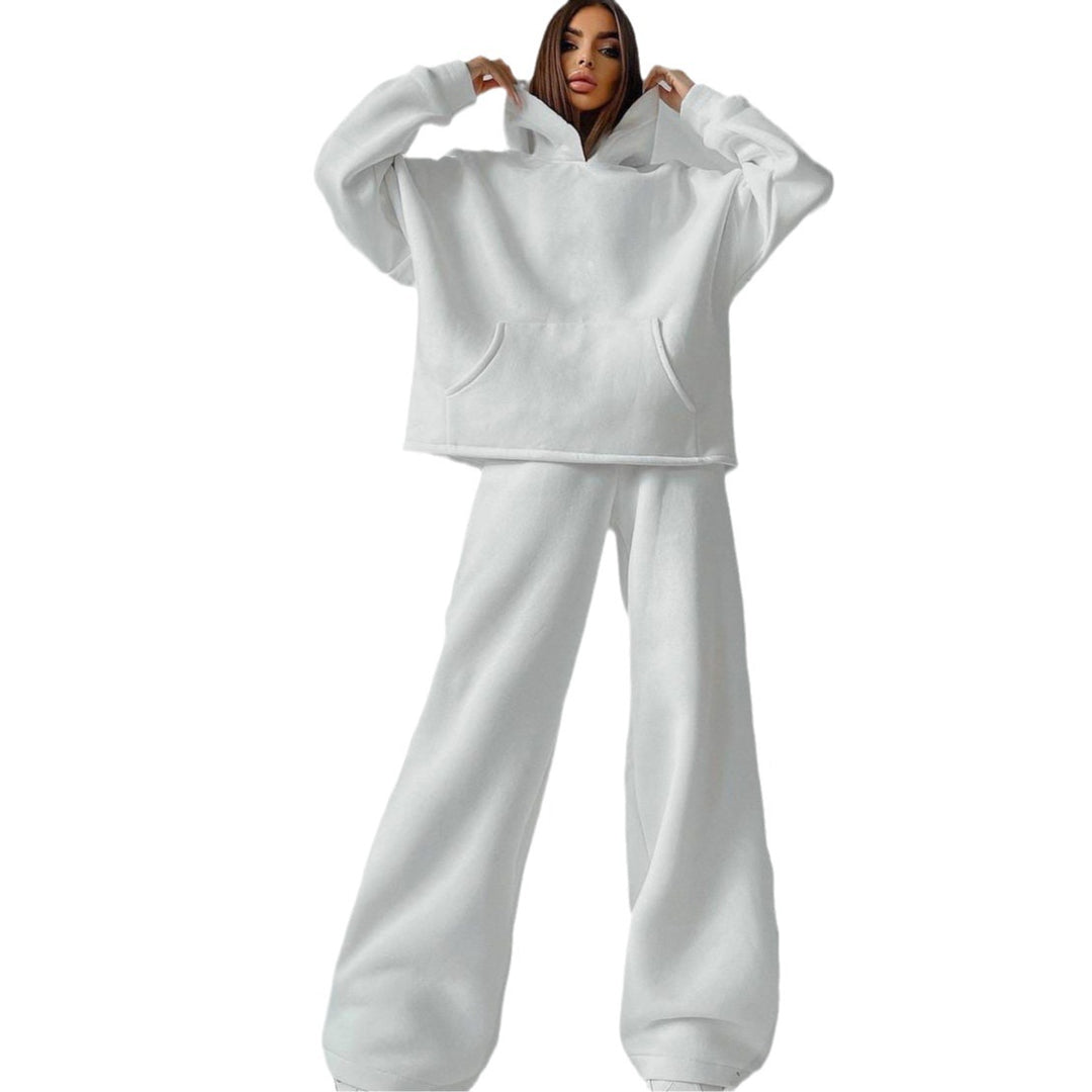 Damen lässiges Oversized Hoodie- und Wide Leg Hosen Set Heidi-Mode