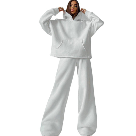 Damen lässiges Oversized Hoodie- und Wide Leg Hosen Set Heidi-Mode